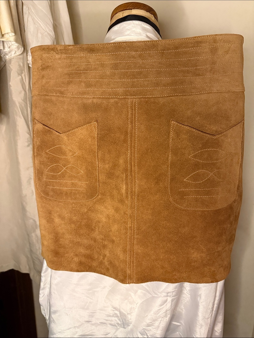 Free People Suede Mini Skirt in Camel - Picture 2 of 6